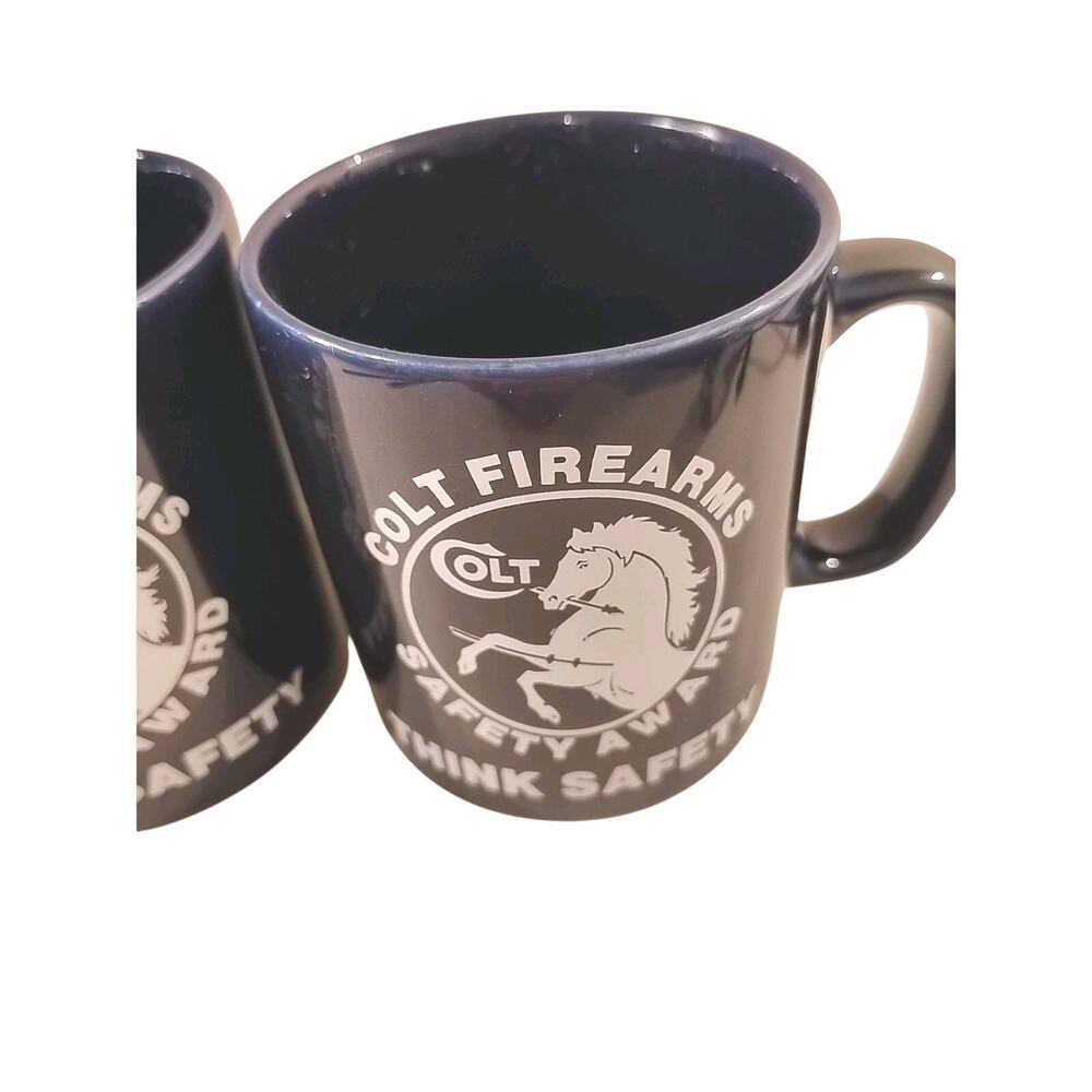 Staffordshire‎ Kilncraft England Colt Gun Firearms 2 Safety Horse Blue Mugs Cups - Picture 3 of 6